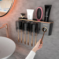 Wall Mounted Bathroom Decor Toothbrush Holders Storage Bathroom Accessories with Toothpaste Dispenser
