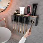 Wall Mounted Bathroom Decor Toothbrush Holders Storage Bathroom Accessories with Toothpaste Dispenser