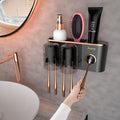 Wall Mounted Bathroom Decor Toothbrush Holders Storage Bathroom Accessories with Toothpaste Dispenser