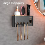 Wall Mounted Bathroom Decor Toothbrush Holders Storage Bathroom Accessories with Toothpaste Dispenser