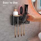 Wall Mounted Bathroom Decor Toothbrush Holders Storage Bathroom Accessories with Toothpaste Dispenser