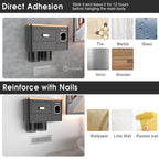 Elegant Black and Gold Toothbrush Holder for Bathroom Wall Mounted – Automatic Toothpaste Dispenser, Large Storage Drawer, Rustproof & No Drill – Perfect Bathroom Decor Gift Set with 2 Magnetic Cups