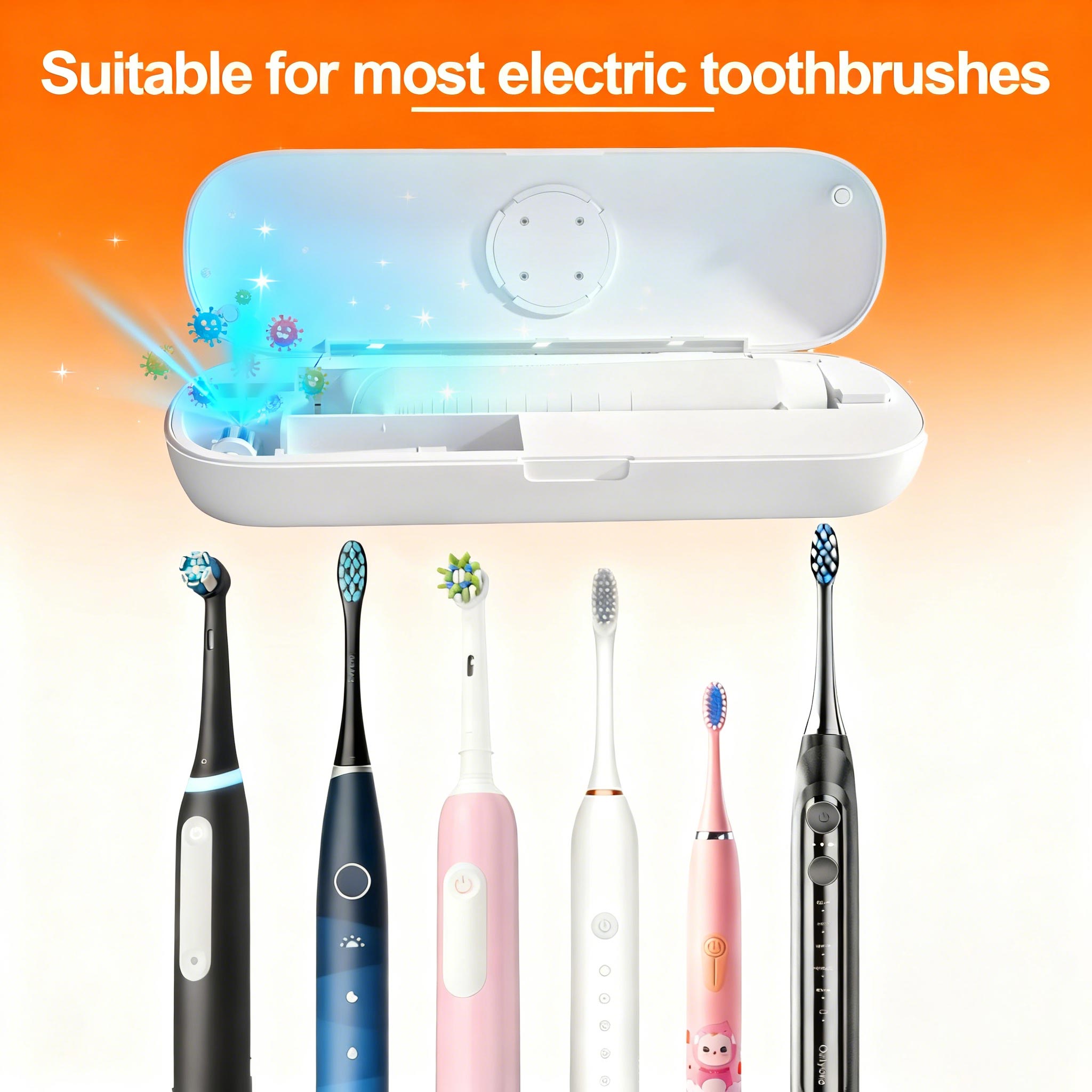 Electric Smart Sanitizing Toothbrush Case – Travel-Ready, 99.99% Sterilization -USB Type-C Charging
