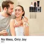 Wall Mounted Bathroom Decor Toothbrush Holders Storage Bathroom Accessories with Toothpaste Dispenser