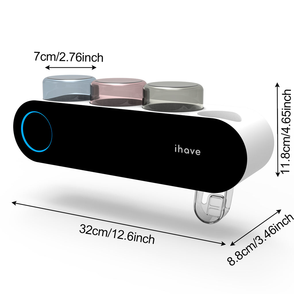 Household Toothbrush Sanitizers Wall Mounted Electric Smart UV Toothbrush Holders（F11） with Toothpaste Dispenser