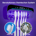 Smart Wall-Mounted Toothbrush Sanitizer Automatic Fan Drying UV Anion Disinfection 99.99% Sterilization Rate USB Type-C Charging