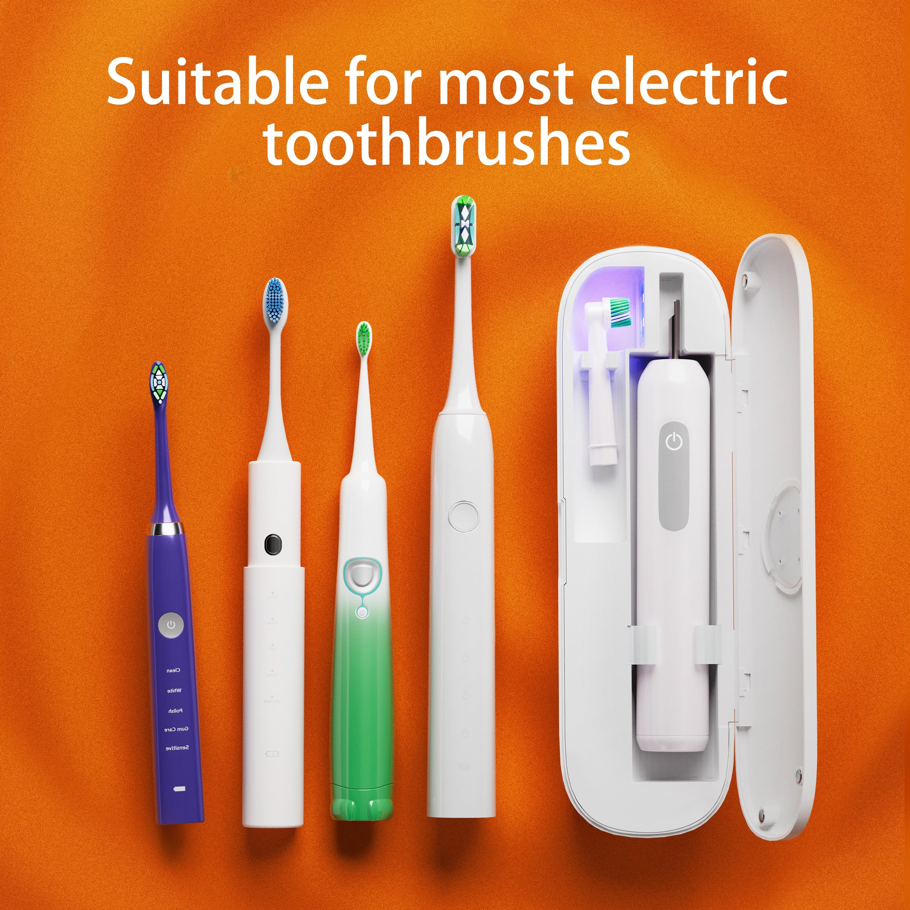 Electric Smart Sanitizing Toothbrush Case Travel Box 99.99% Sterilization Rate USB Type-C Charging UVC Toothbrush Holder