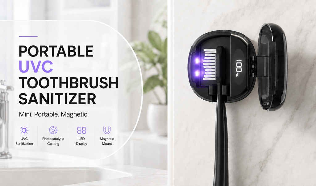 iHave F12: Portable UVC Toothbrush Sanitizer, Magnetic Mount