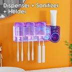Wall Mounted UV Toothbrush Holder Set Bathroom Organizer UV Sanitizing Toothbrush Holder Intelligent Infrared Sensor Toothbrush Sterilizers