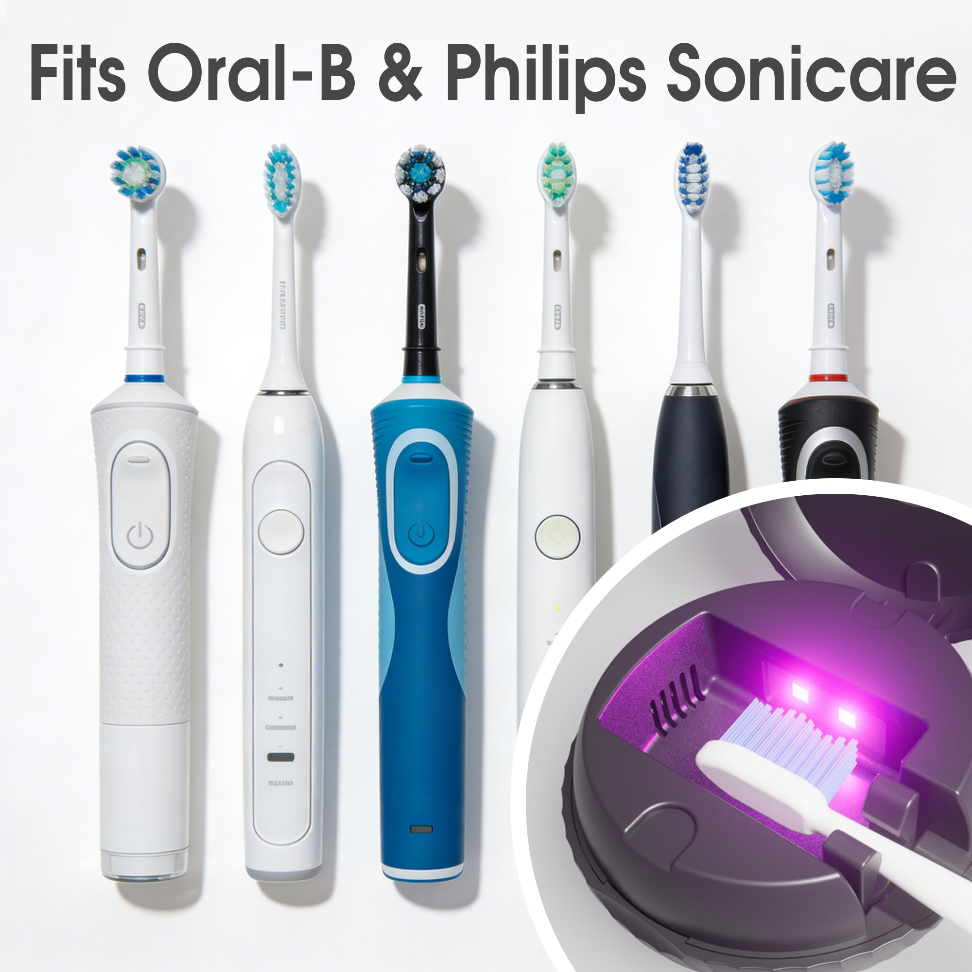 Portable Magnetic Wall Mount Toothbrush Sterilizer Sanitizer Box Device Auto-Cycle UV Disinfection 99.99% Sterilization Rate Travel Bathroom Use