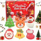 Christmas Bath Bombs for Kids/ 6 Festive Shapes,/Stocking Stuffer Gift Set