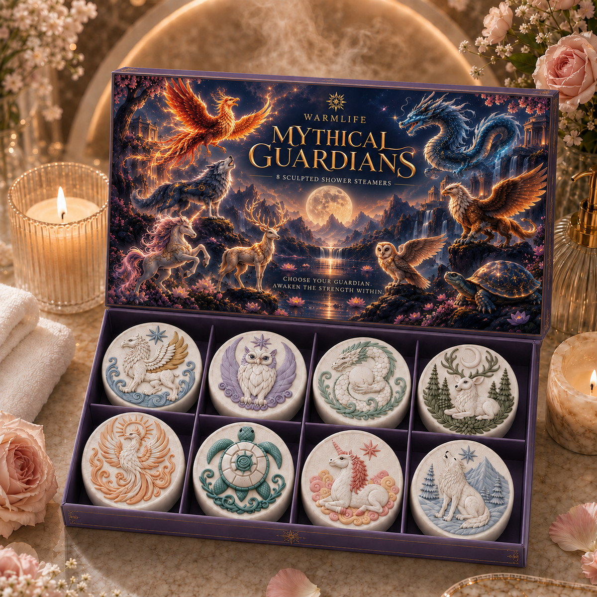 MYTHICAL GUARDIANS 8 Sculpted Shower Steamers