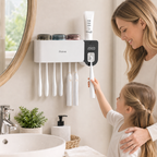 Wall Mounted UV Toothbrush Holder Set Bathroom Organizer UV Sanitizing Toothbrush Holder Intelligent Infrared Sensor Toothbrush Sterilizers