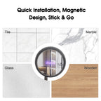 Portable Magnetic Wall Mount Toothbrush Sterilizer Sanitizer Box Device Auto-Cycle UV Disinfection 99.99% Sterilization Rate Travel Bathroom Use