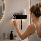 iHave UV Toothbrush Sanitizer Holder Wall Mount Toothpaste Dispenser