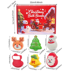 Christmas Bath Bombs for Kids/ 6 Festive Shapes,/Stocking Stuffer Gift Set